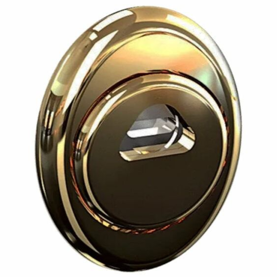 Anello in oro con pietra preziosa ovale e pietra trasparente sfaccettata al centro.