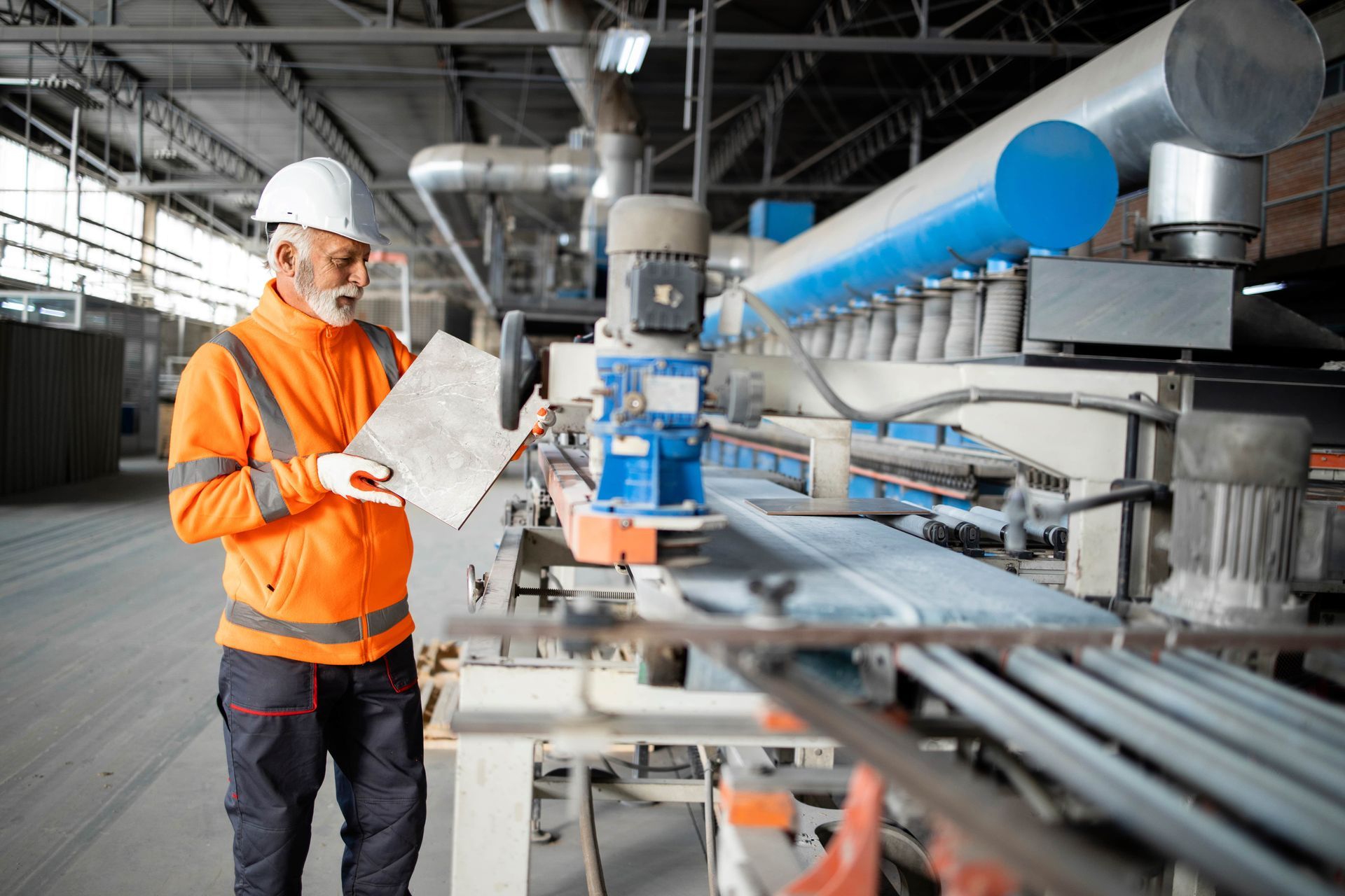 man in industrial factory