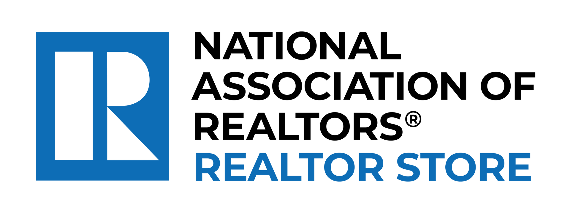 National Association of Realtors REALTOR STORE logo in blue, black, and white