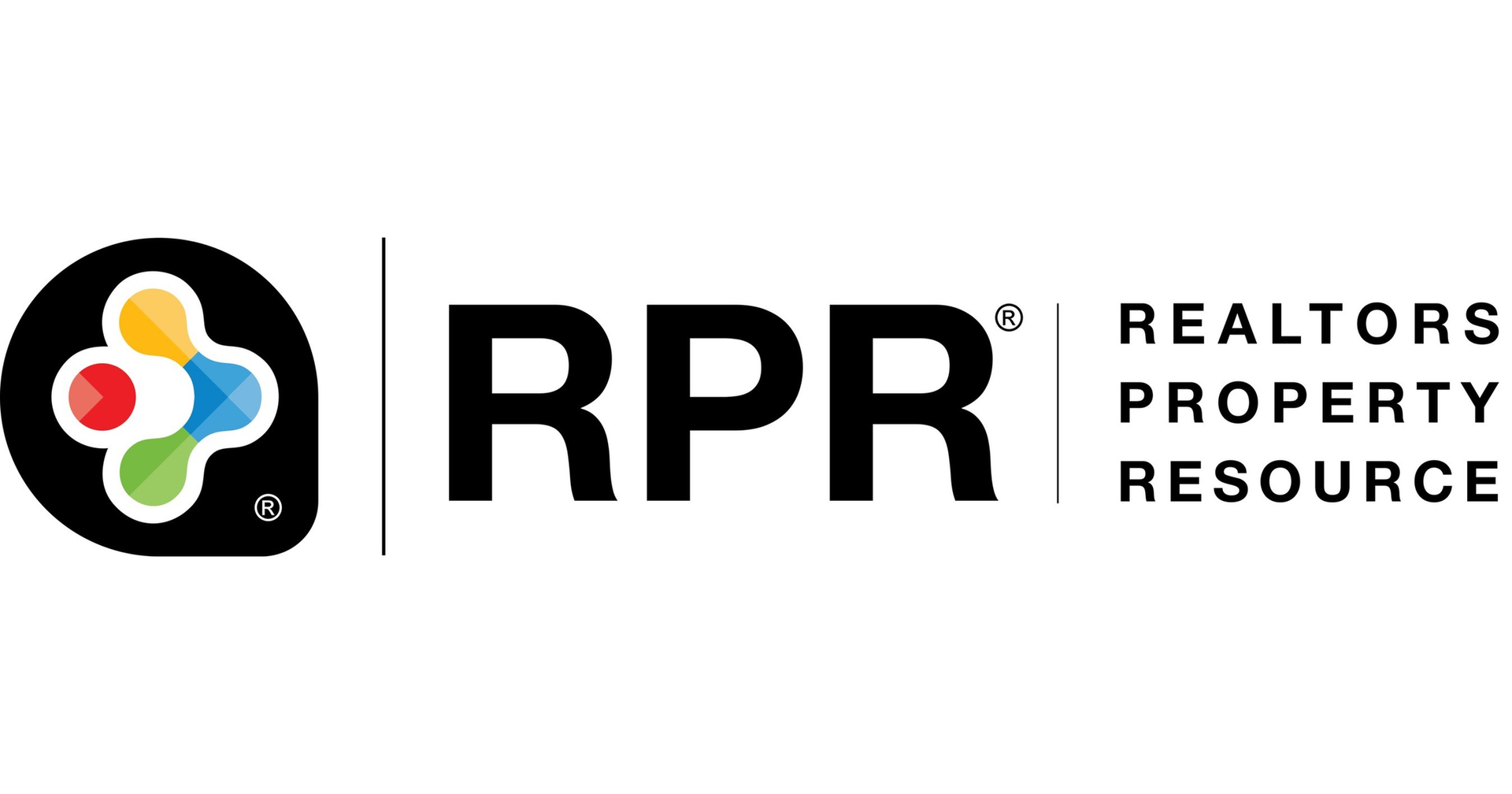RPR Realtors Property Resource logo with multicolored icon and black text on white background