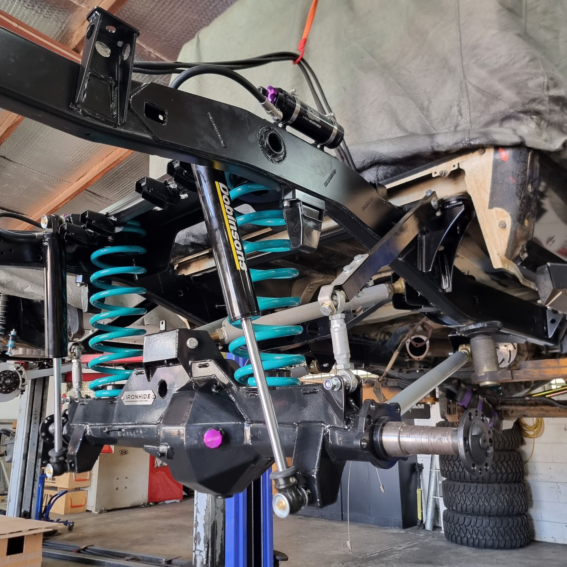 Close Up of A Vehicle Suspension System &mdash; Ironhide Customs In Garbutt, QLD