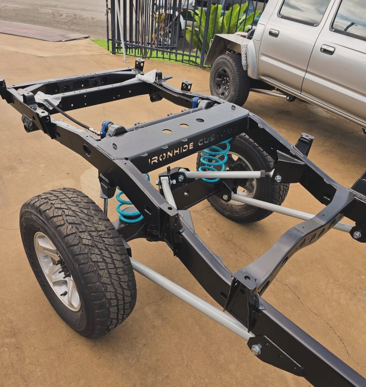 A Vehicle's Undercarriage Showing Turquoise Coil &mdash; Ironhide Customs In Garbutt, QLD