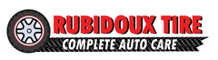 Rubidoux Tire logo with red text, tire icon, and “Complete Auto Care” tagline