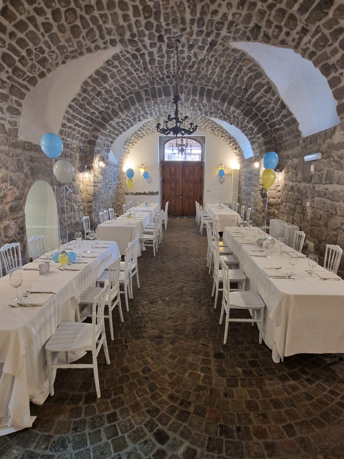 allestimento per il battesimo di un bambino presso Tenuta Olivia 91