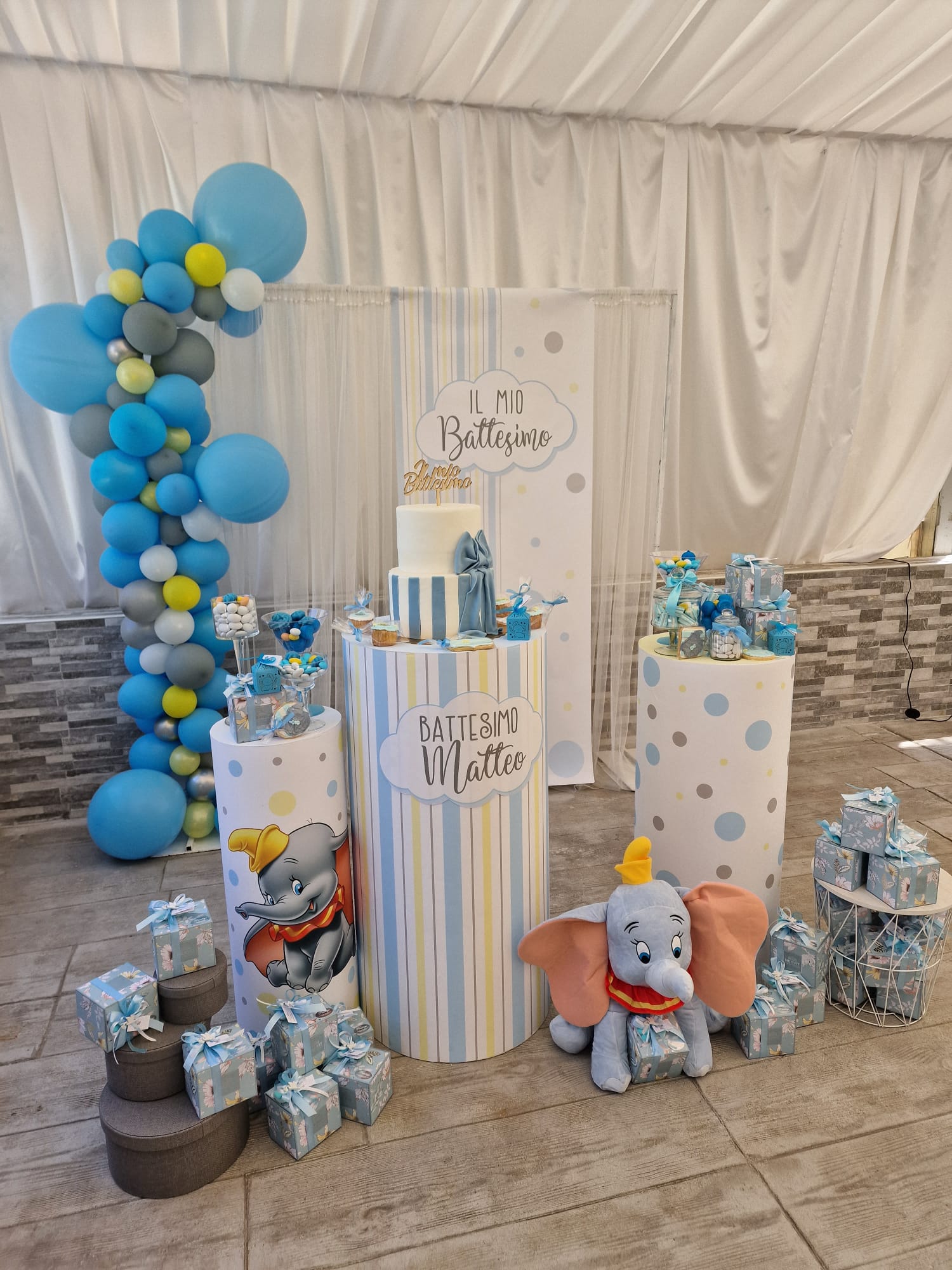 allestimento per il battesimo di un bambino presso Tenuta Olivia 88