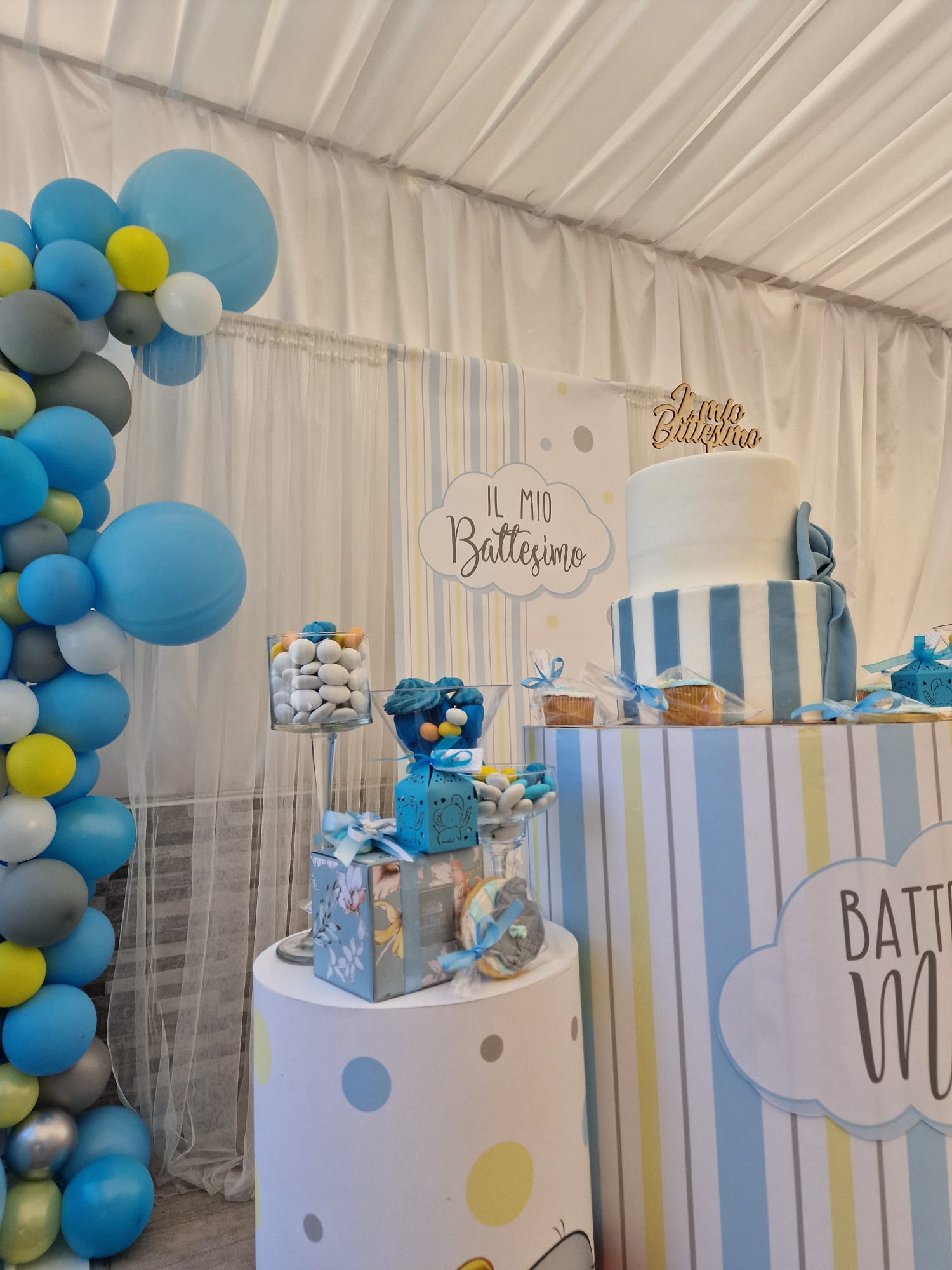 allestimento per il battesimo di un bambino presso Tenuta Olivia 69