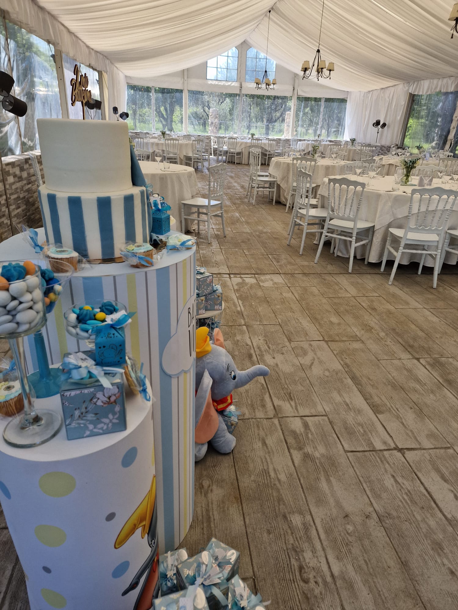 allestimento per il battesimo di un bambino presso Tenuta Olivia 82