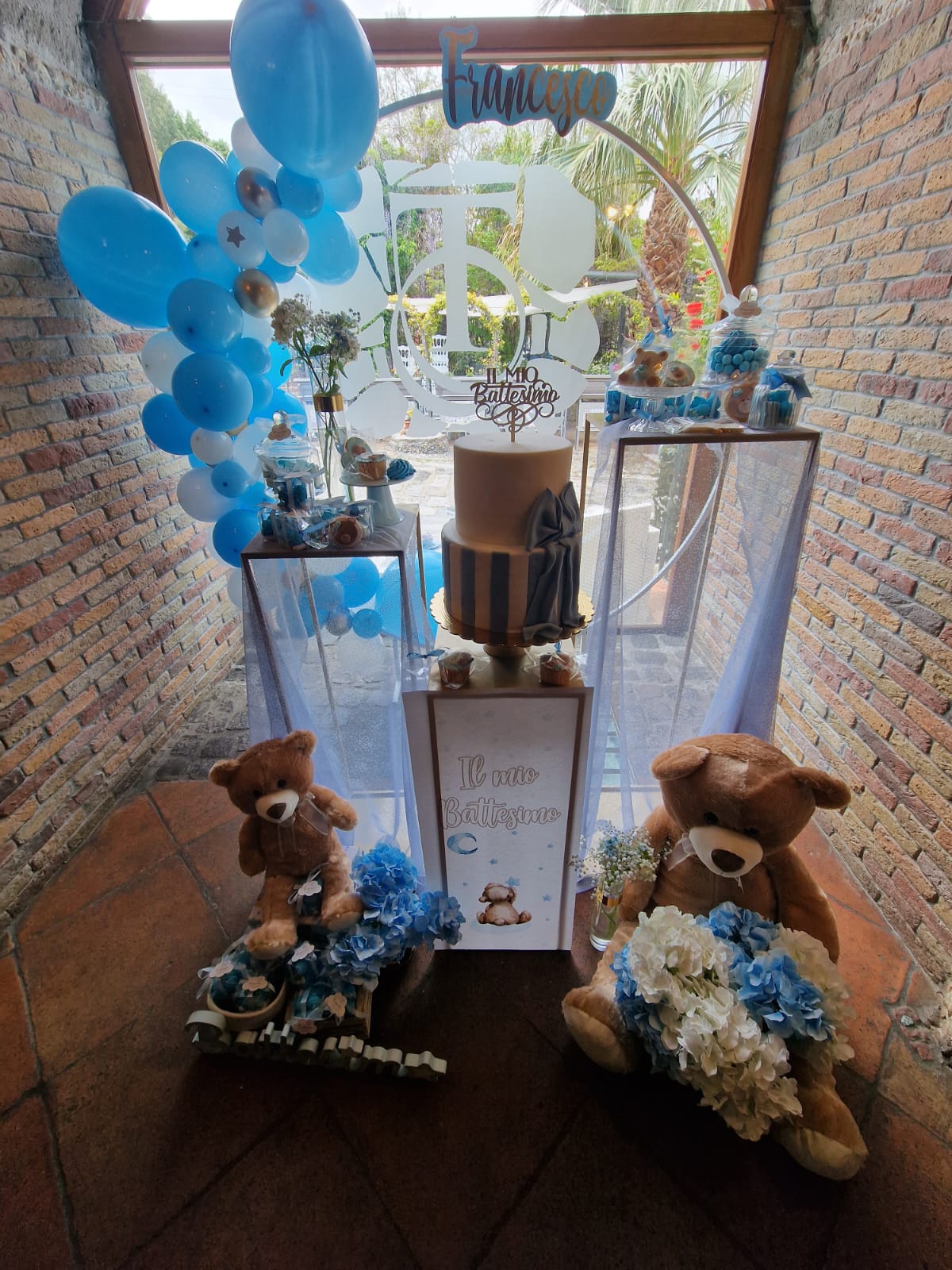 allestimento per il battesimo di un bambino presso Tenuta Olivia 78