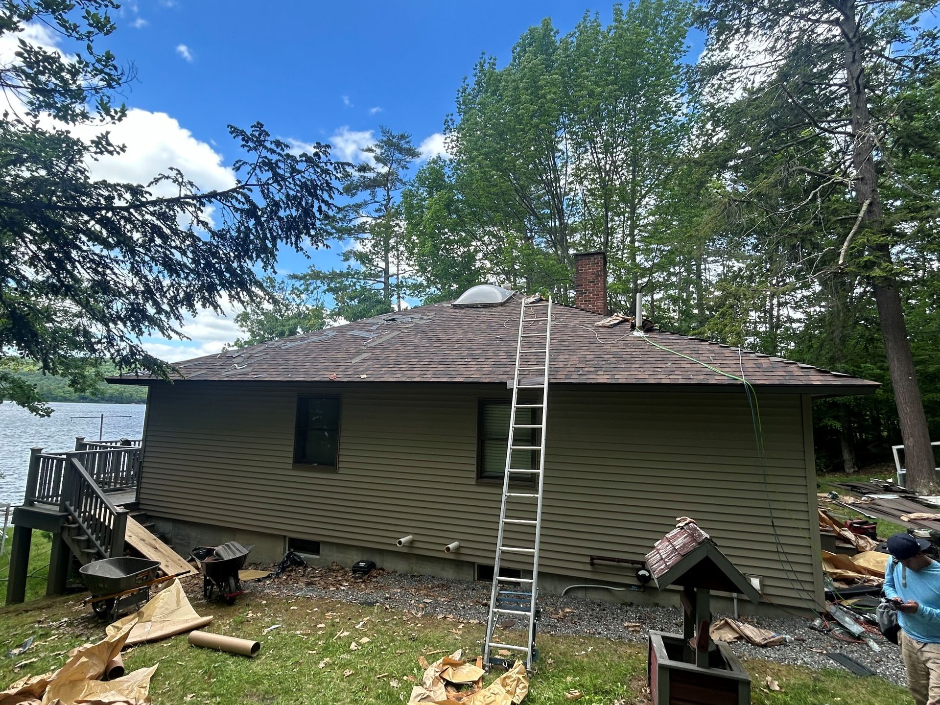 Ladder Leading to Roof of Brunswick, ME Home