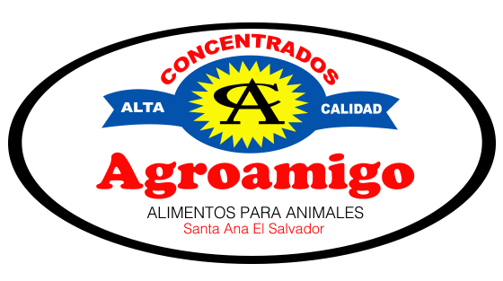 Logotipo de Agroamigo con borde ovalado, texto rojo y amarillo, y “Concentrados”