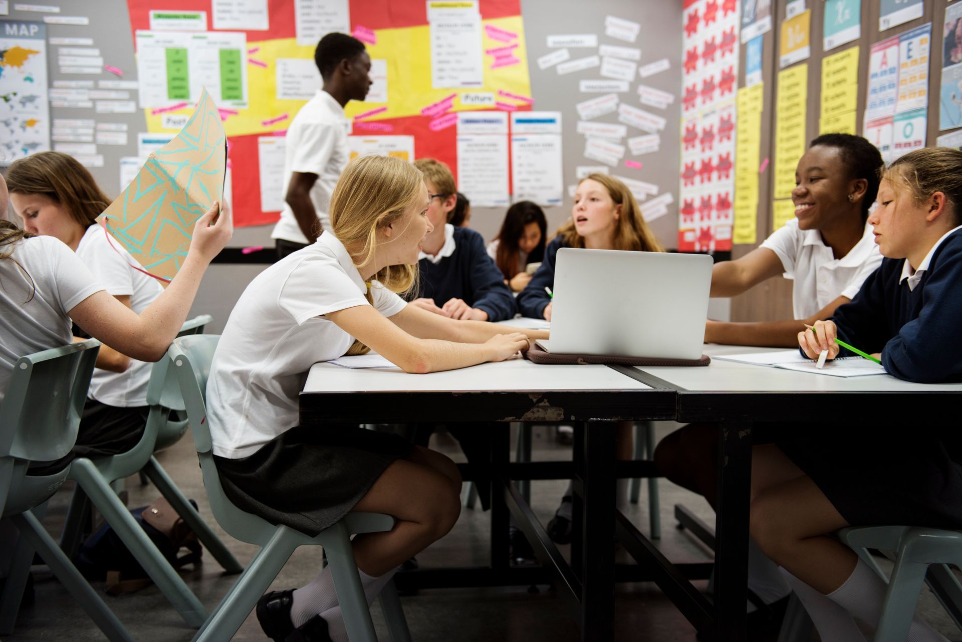 Group of students learning in a classroom