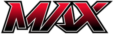 Stylized red and black MX logo with a silver outline