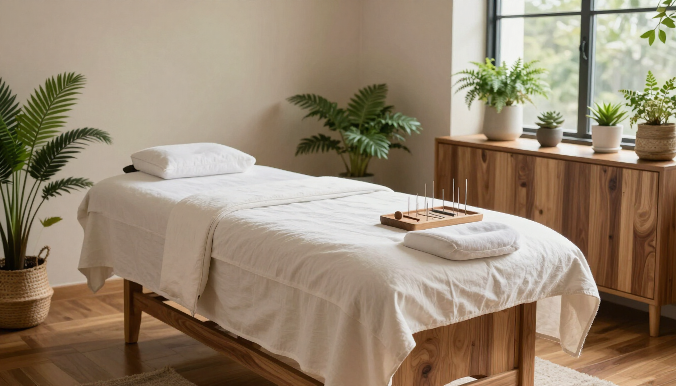 A warm, calming treatment room at The Wellness Cove