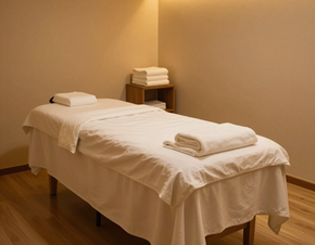 Cozy massage therapy room