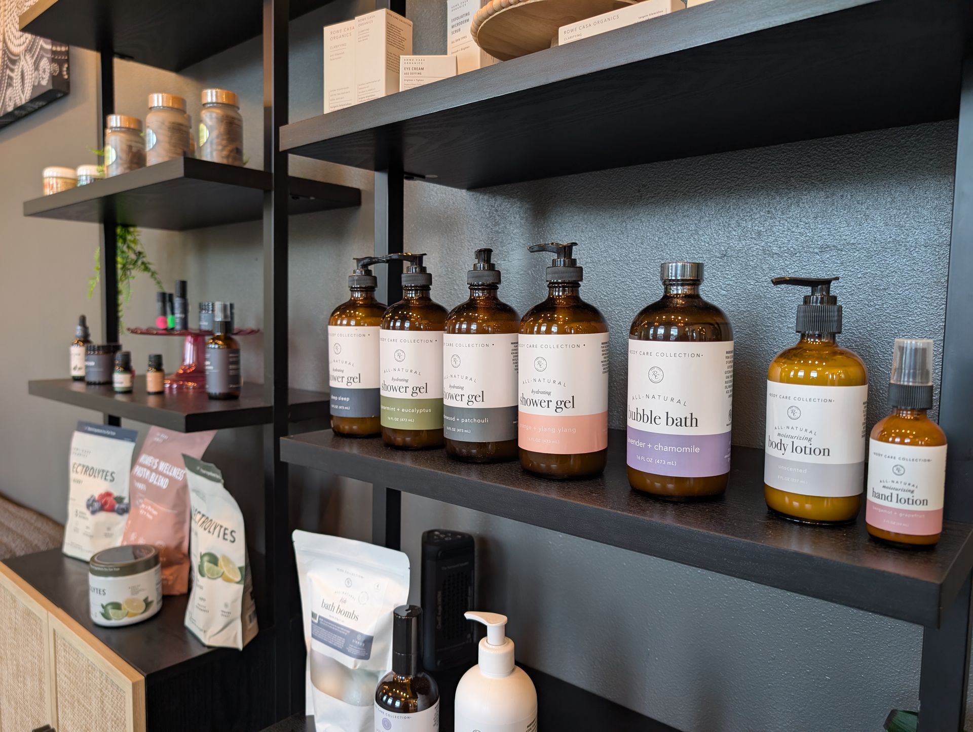 Wellness product shelves