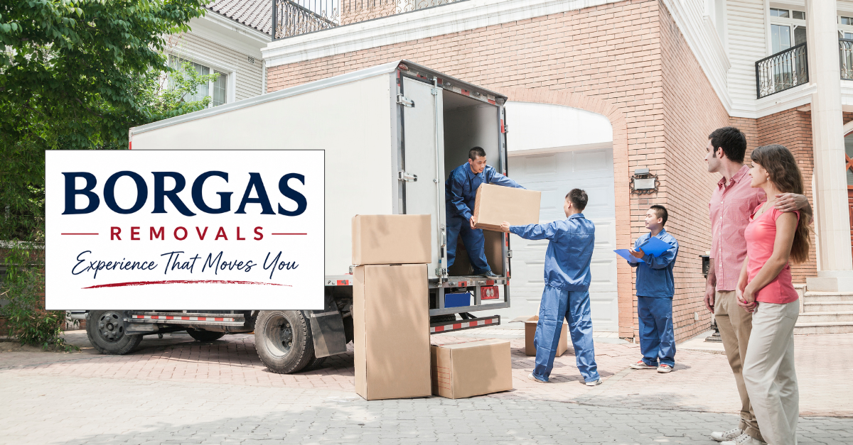 Borgas Removals truck loading household furniture for an interstate move