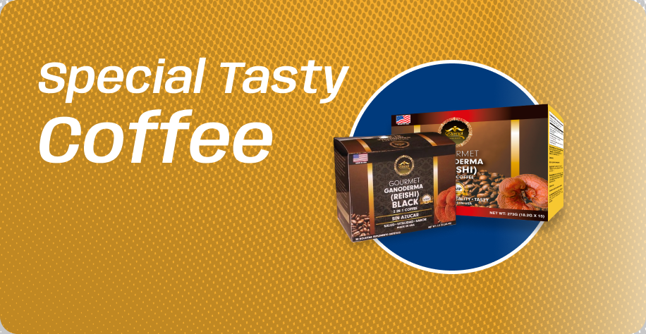 A special tasty coffee advertisement with a woman holding a cup