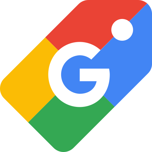 A google tag with the letter g on it