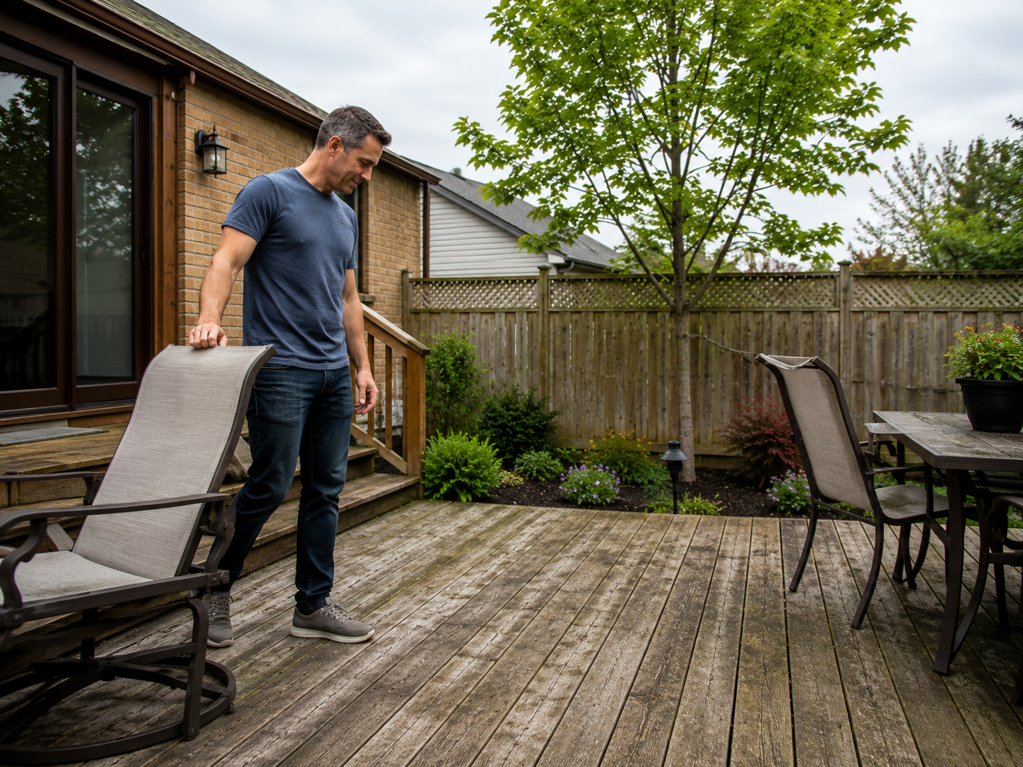 power washing the deck