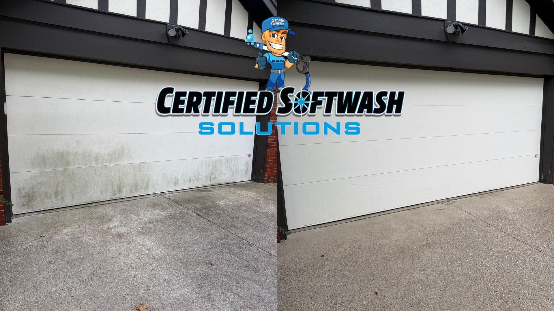pressure washing concrete driveway