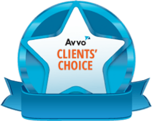 A blue badge that says Avvo Clients' Choice