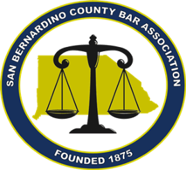 A logo for the San Bernardino County Bar Association