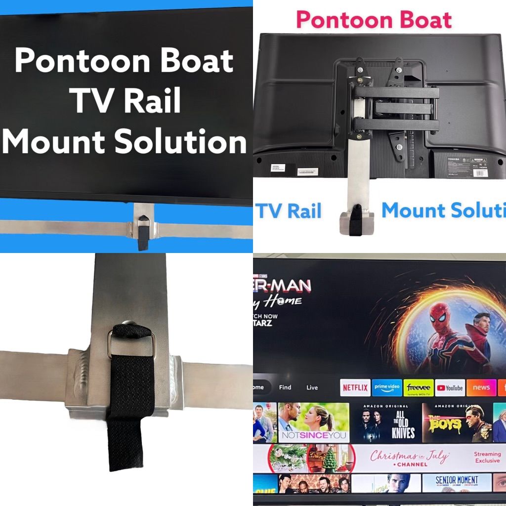 Pontoon Boat Rail Mount TV Solution