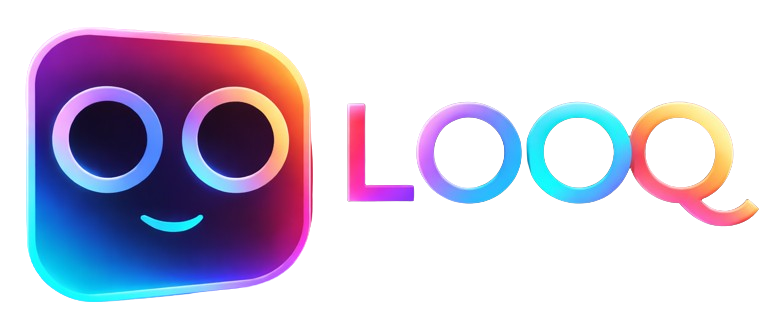 Logo with a smiling face inside a square and the word