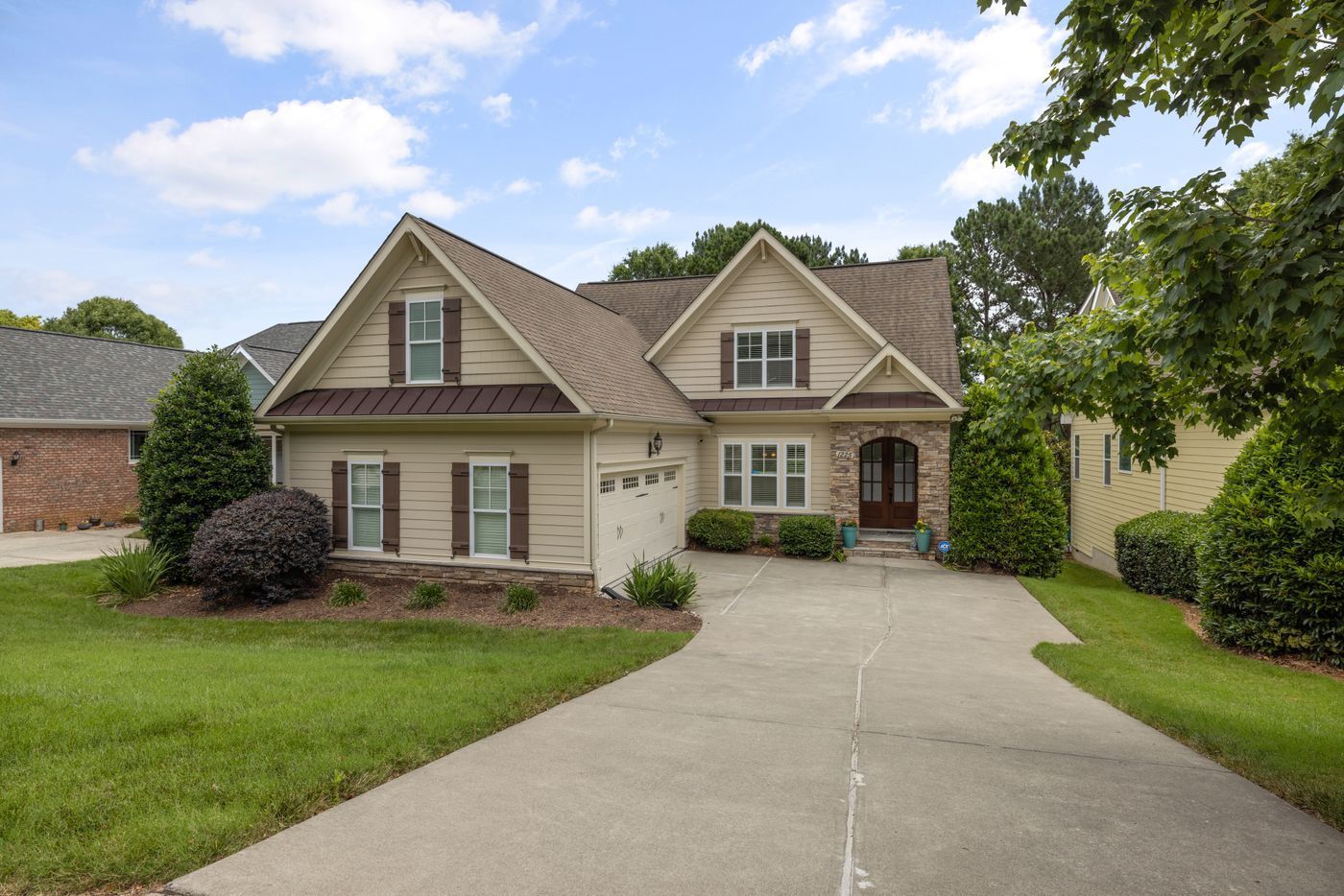 Family home with a lawn and driveway