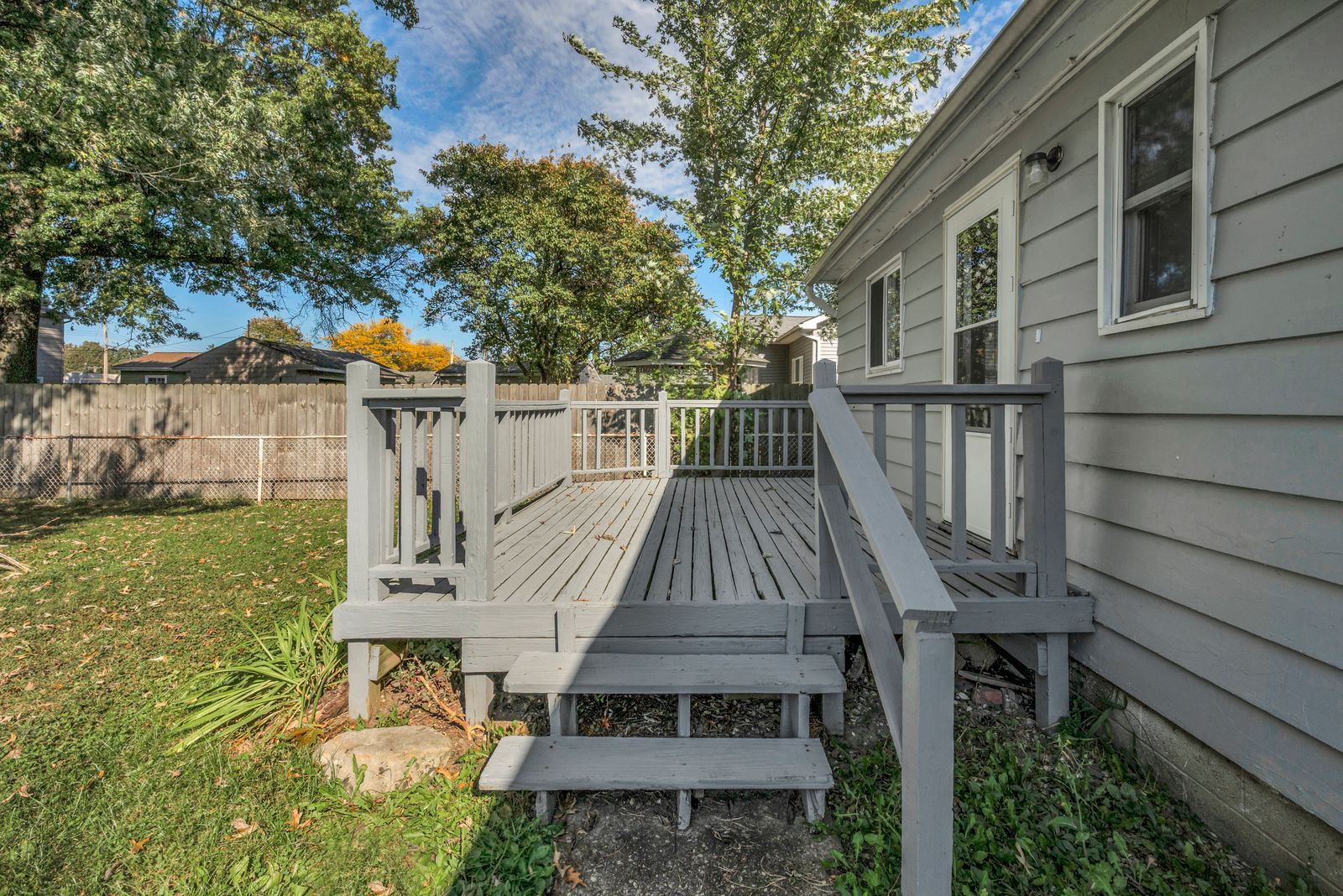 Wood deck on the back of an Ohio home