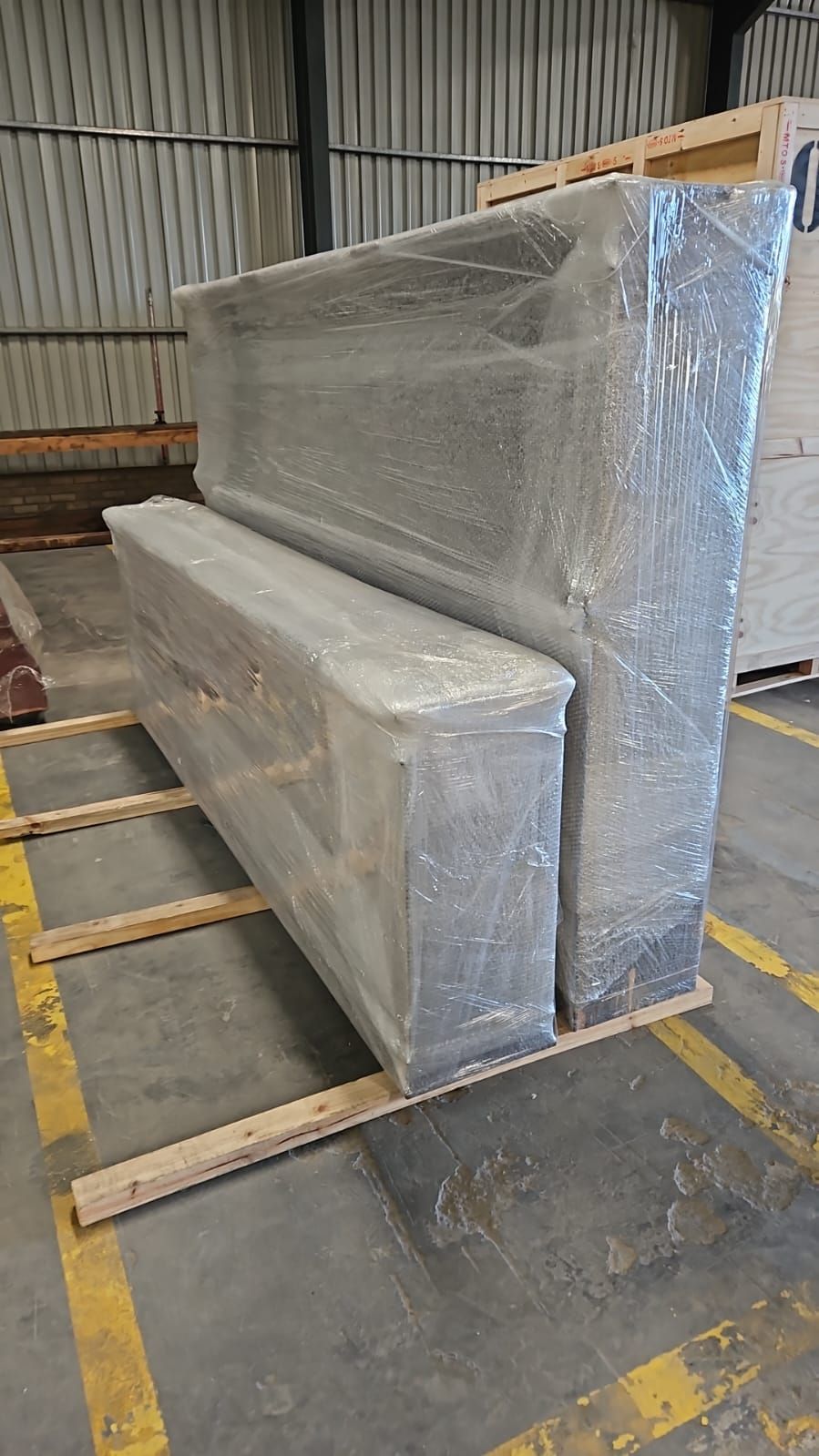 Packed boxes in a home hallway