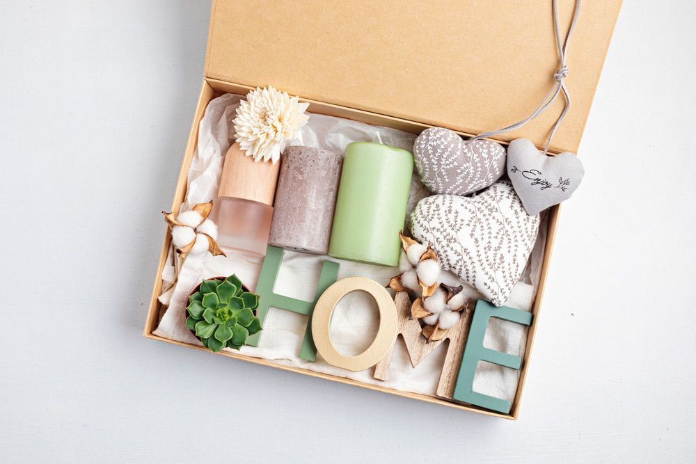 A Box Filled with Candles, Hearts, and A Wooden Sign — Pick-A-Bunch Florists & Gifts In Hay Point, QLD