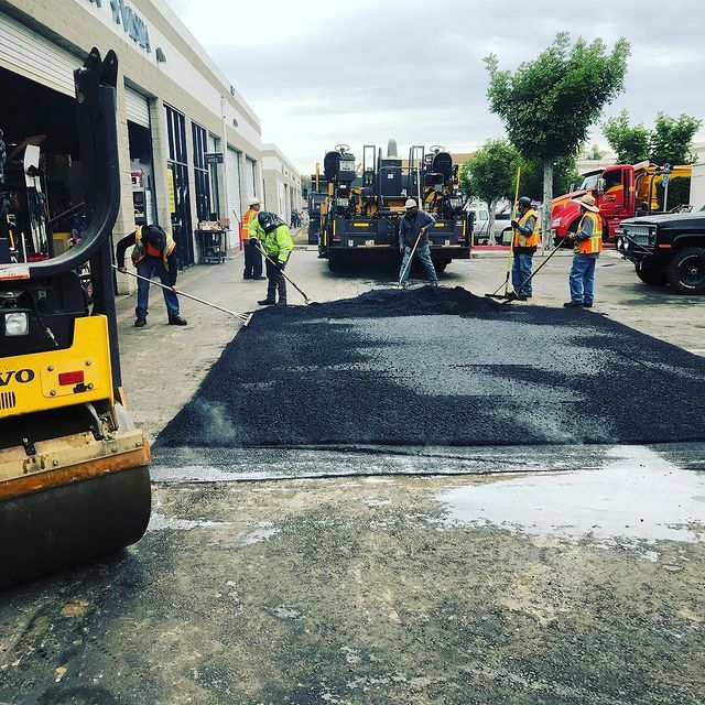 laying new asphalt
