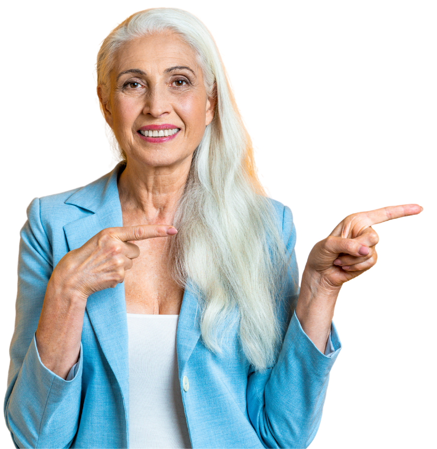 Medicare Aged Woman  Pointing