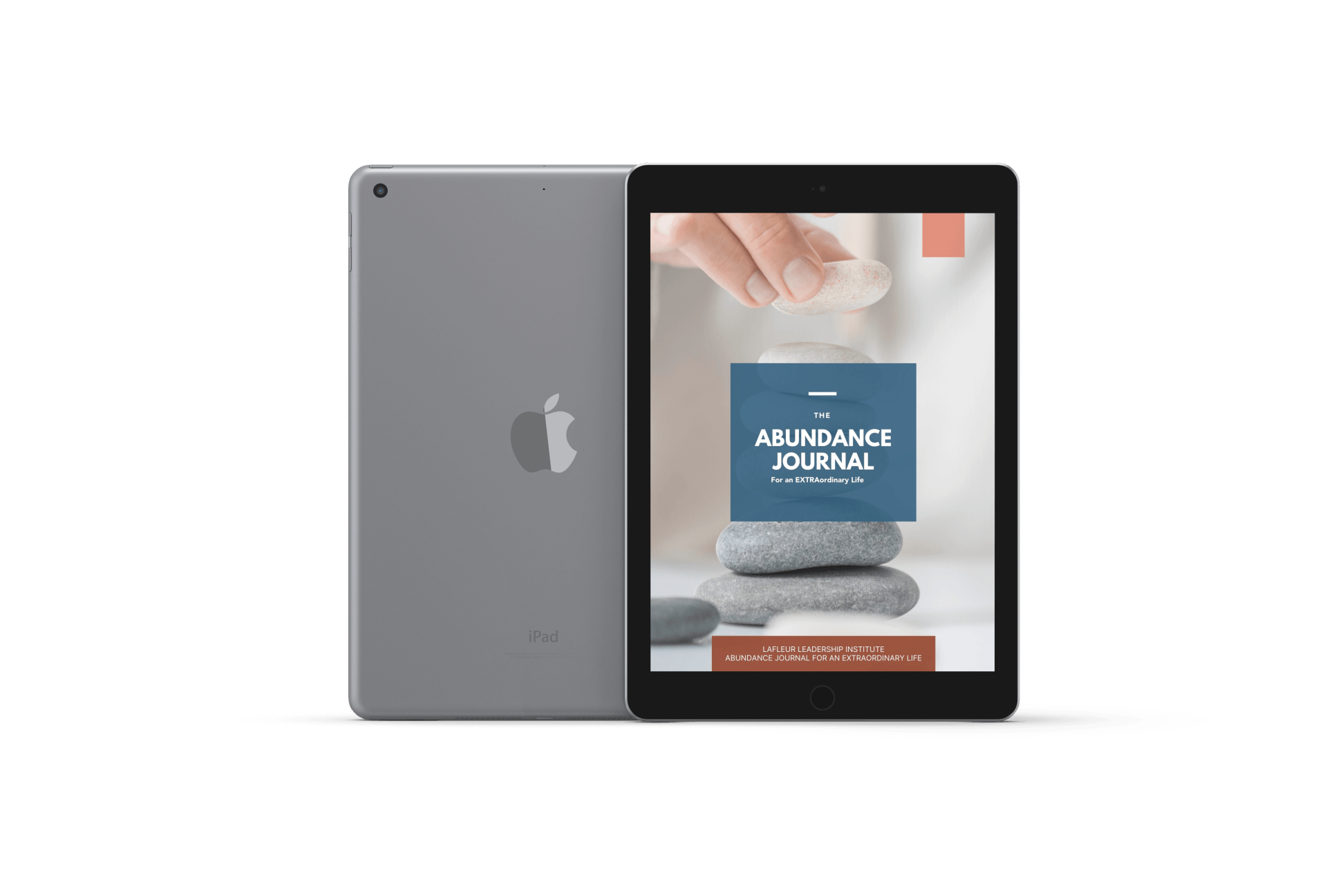 Gray iPad with the screen showing