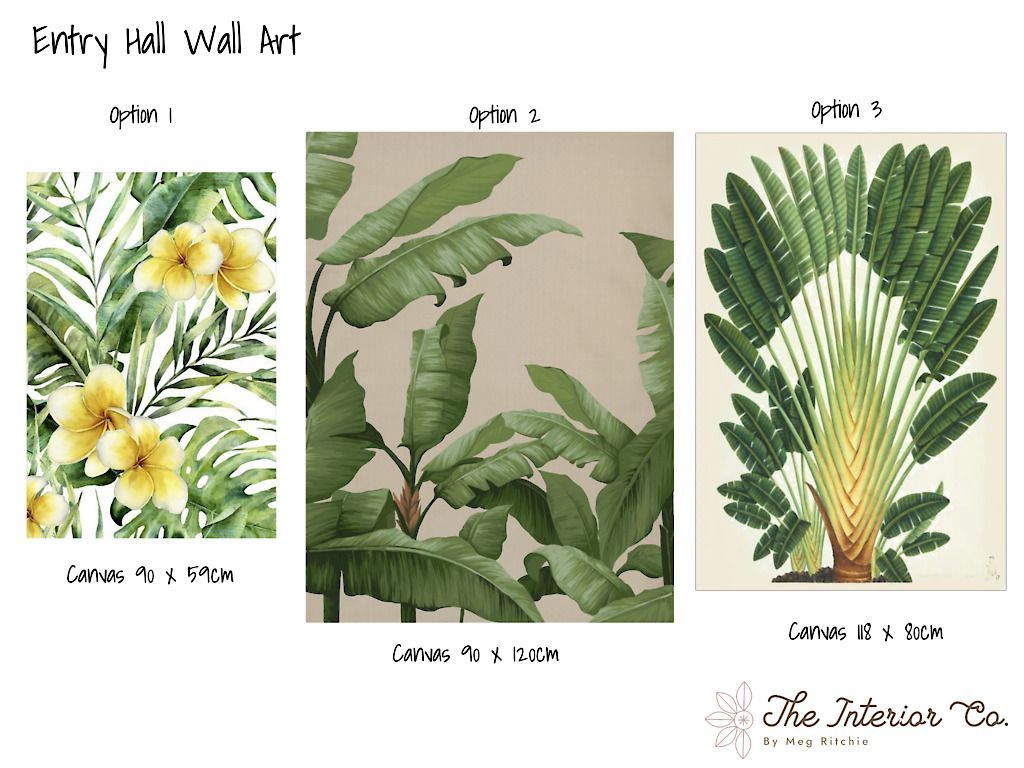 A collage of three pictures of tropical plants and flowers