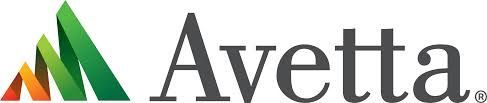 A logo for avetta with a green triangle on a white background.