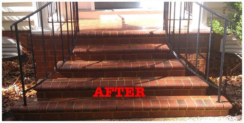 After Cleaning Front Stairs — Richmond, VA — A + Pressure Washing
