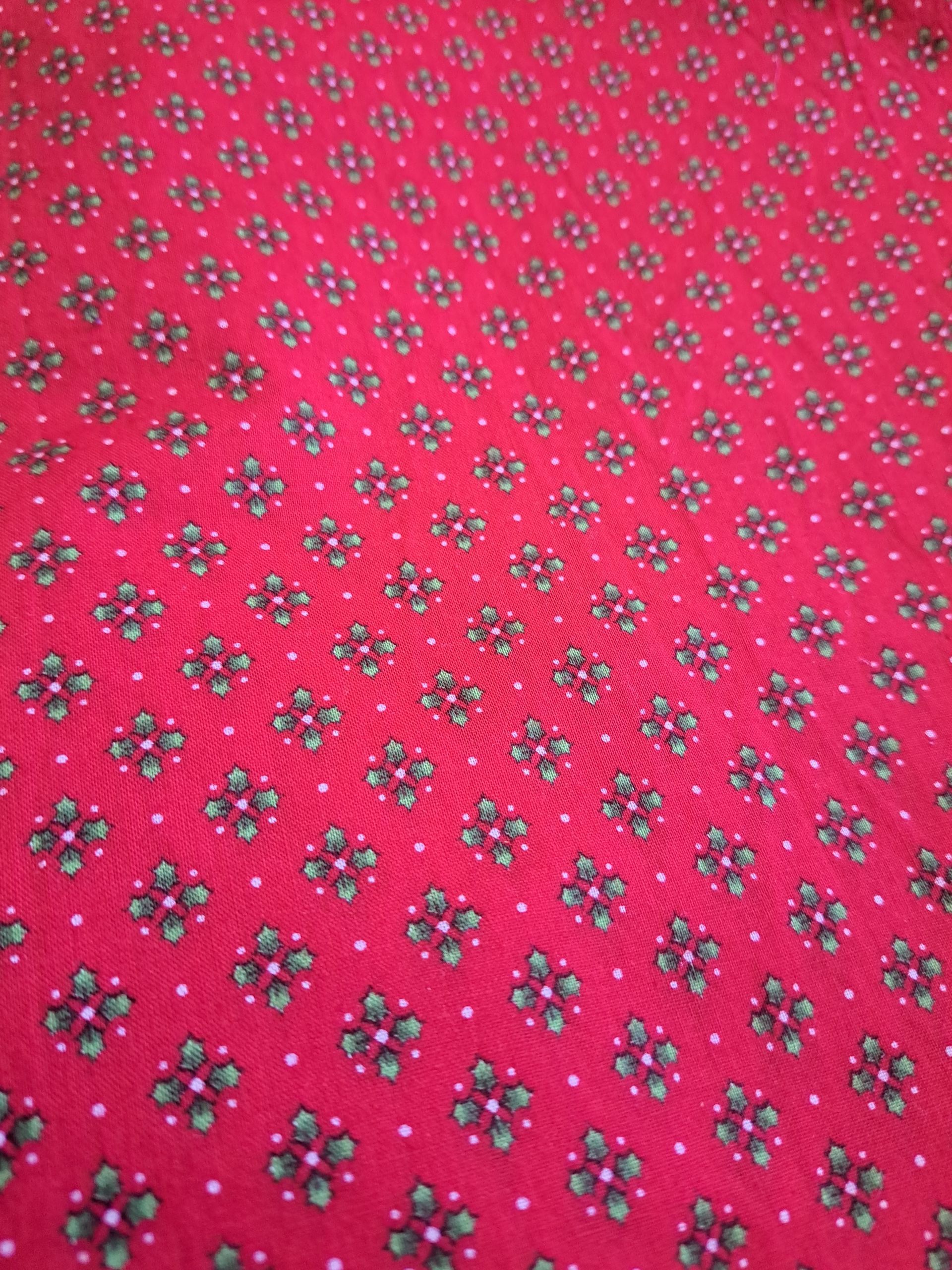 Vintage Petite Holly and White Berry on Red by: VIP Cranston