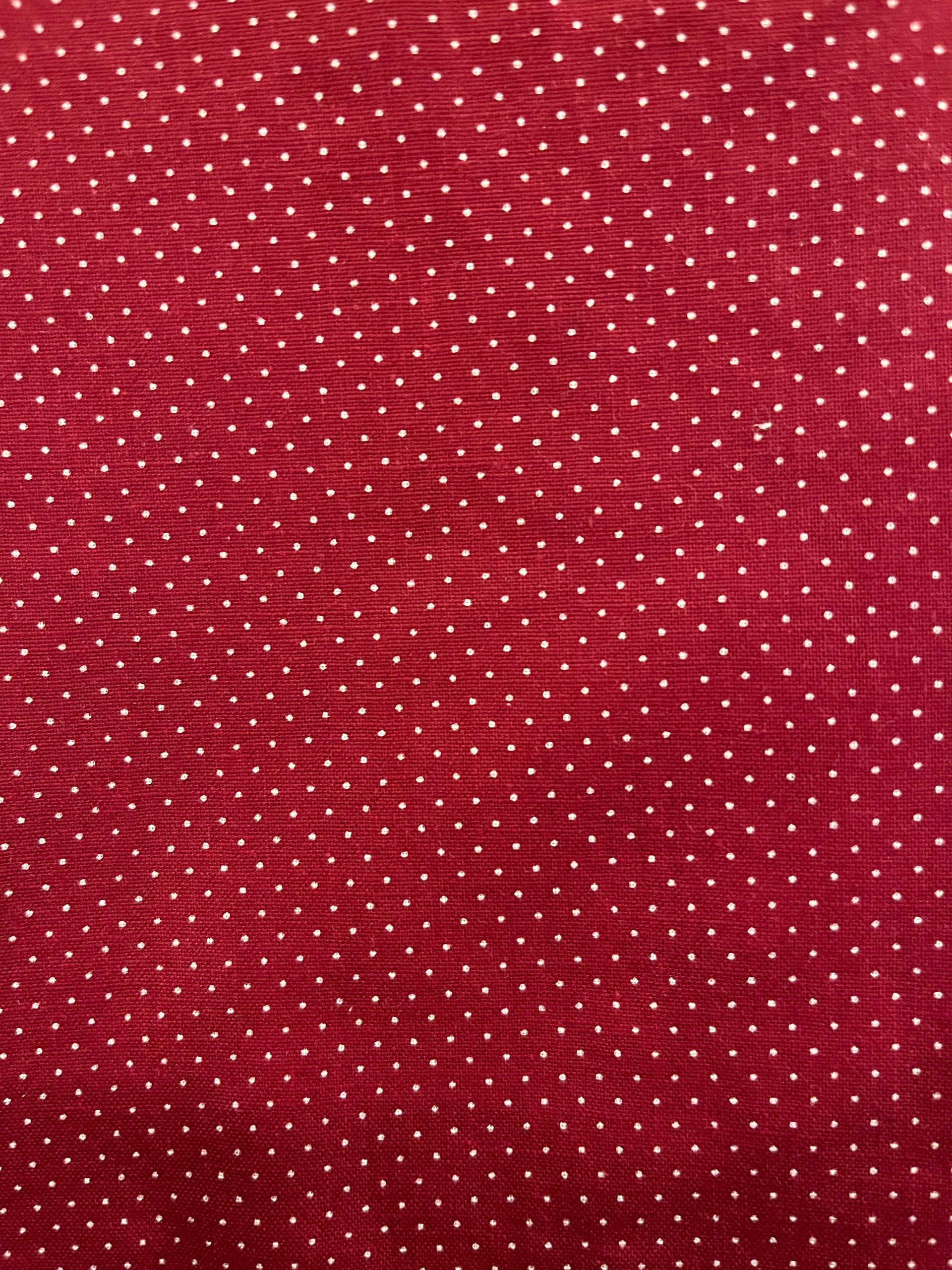Red Printed Swiss Dot - Unknown Designer