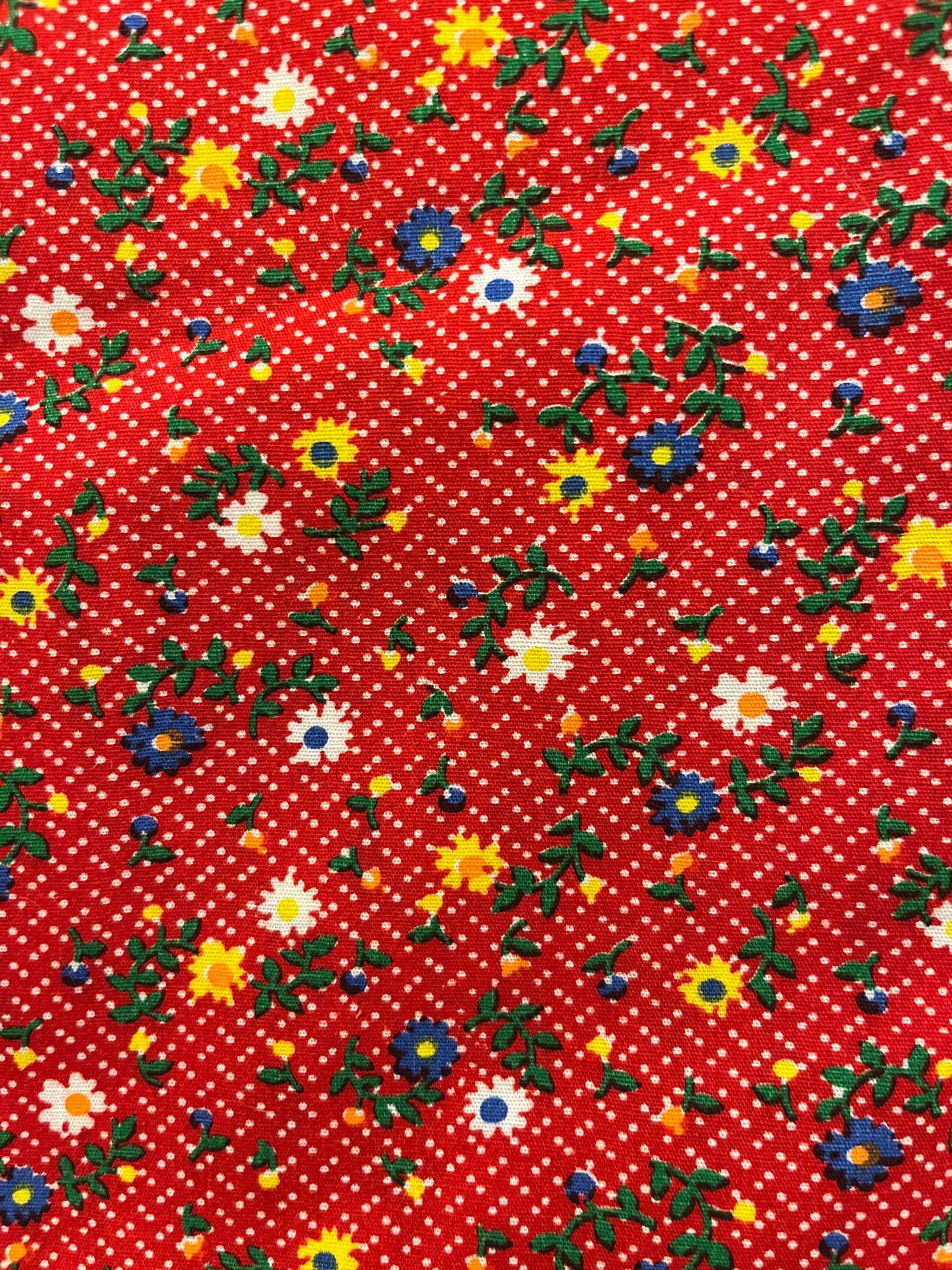 Vintage 1960's Floral - Calico Cotton