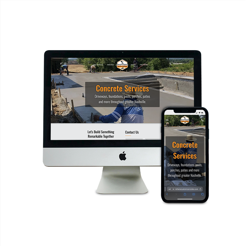 Brothers Custom Concrete website