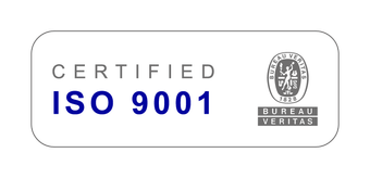 Check our ISO 9001 Certified ISO 9001 logo with Bureau Veritas mark on a white background