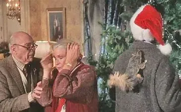 Scene from movie "Chevy Chase Christmas Vacation" where the squirrel is on his back