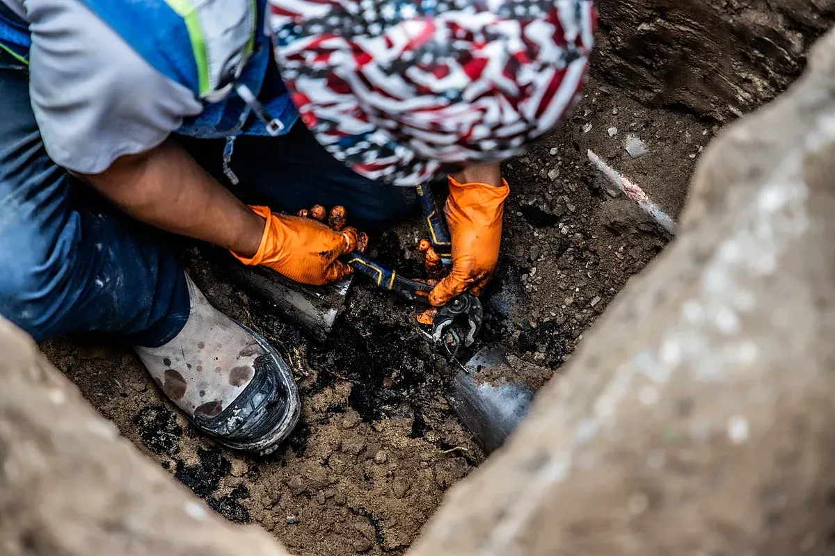 Underground work with Trenchless crew to repair sewer pipes