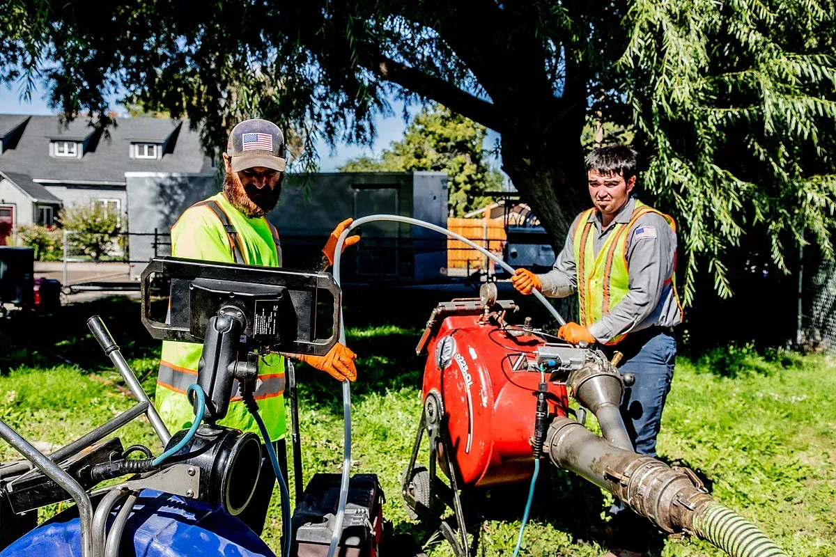 Trenchless technology in progress to repair pipe
