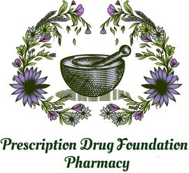 A logo for the Prescription Drug Foundation Pharmacy in Miami Florida