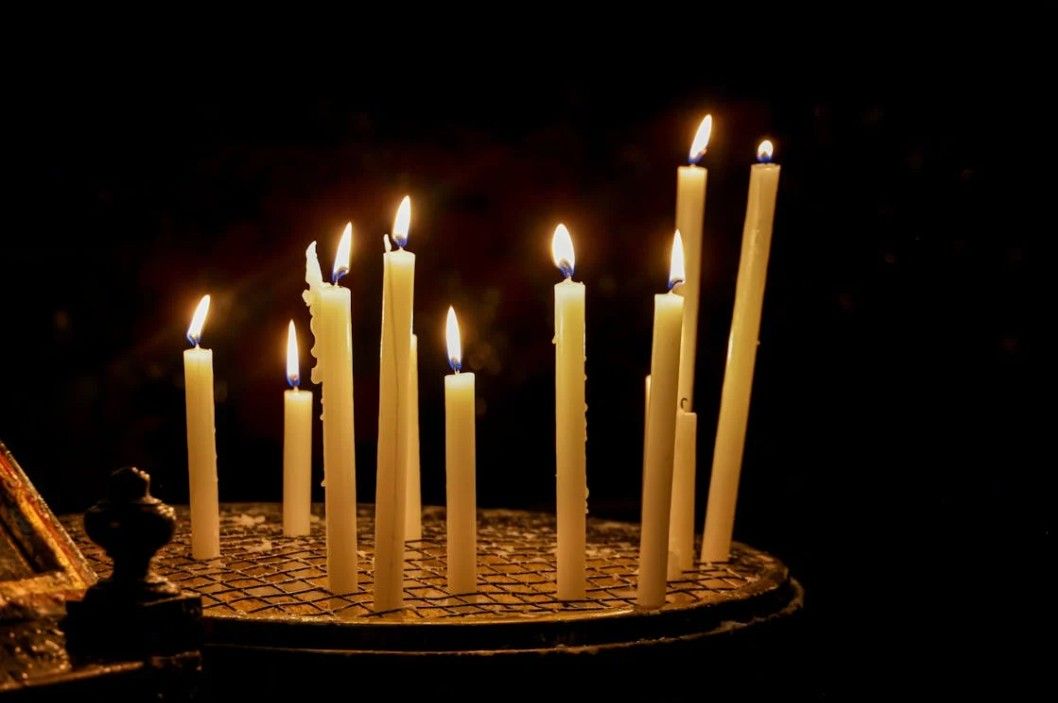 Lit memorial candles for compassionate funeral and cremation services in Bainbridge Island, WA