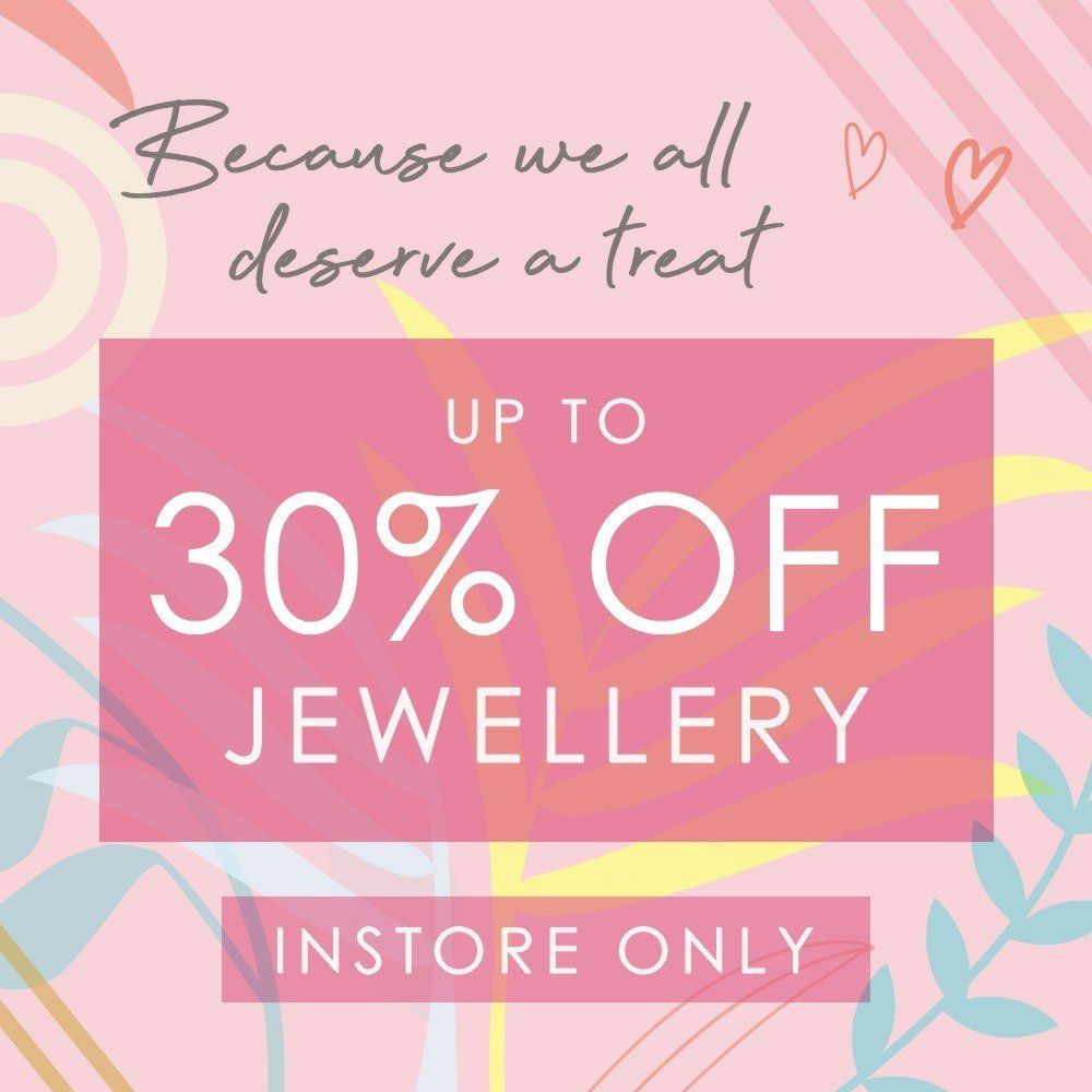 Pink ad: Up to 30% off jewellery, 