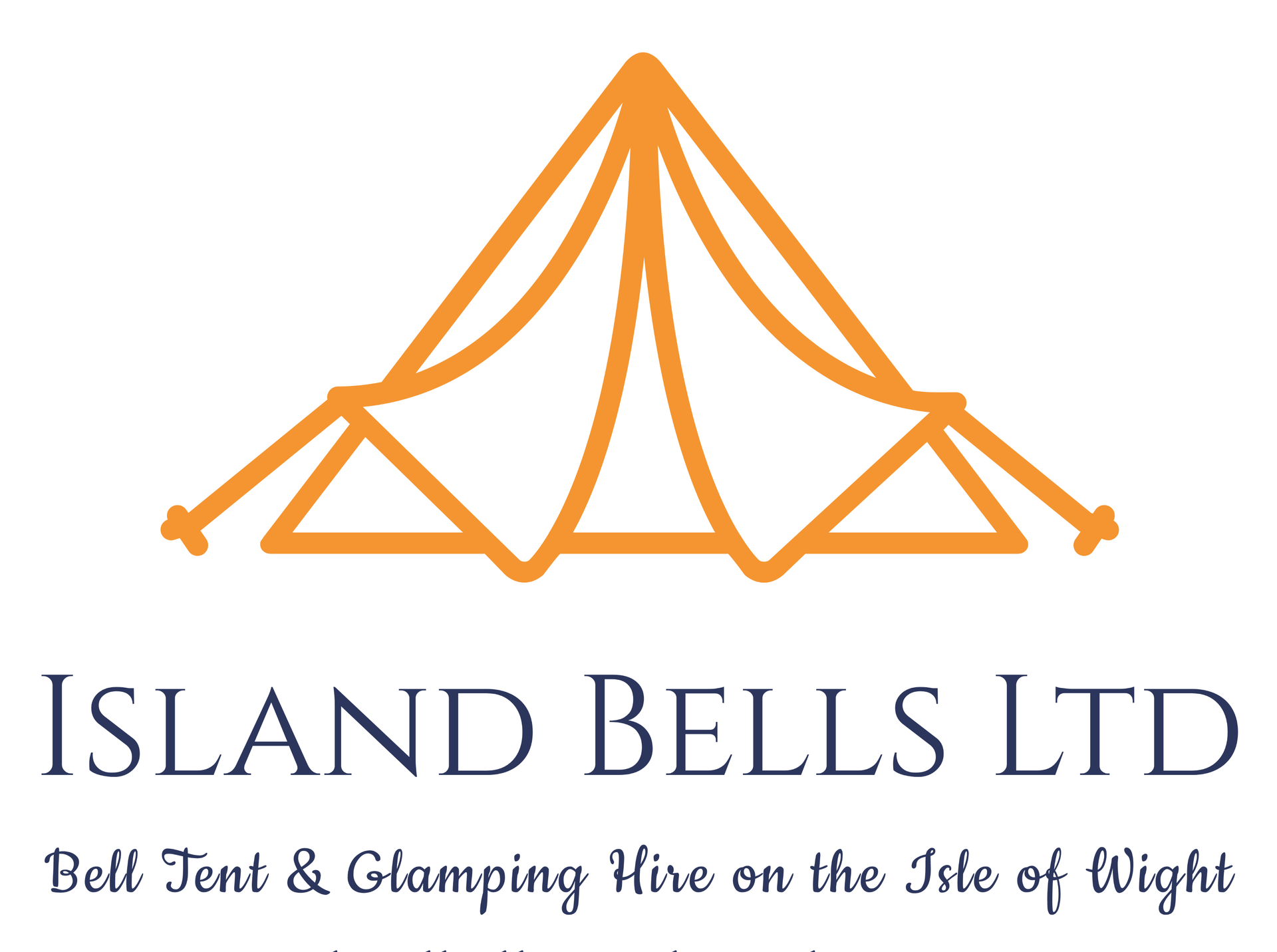 Orange bell tent logo with
